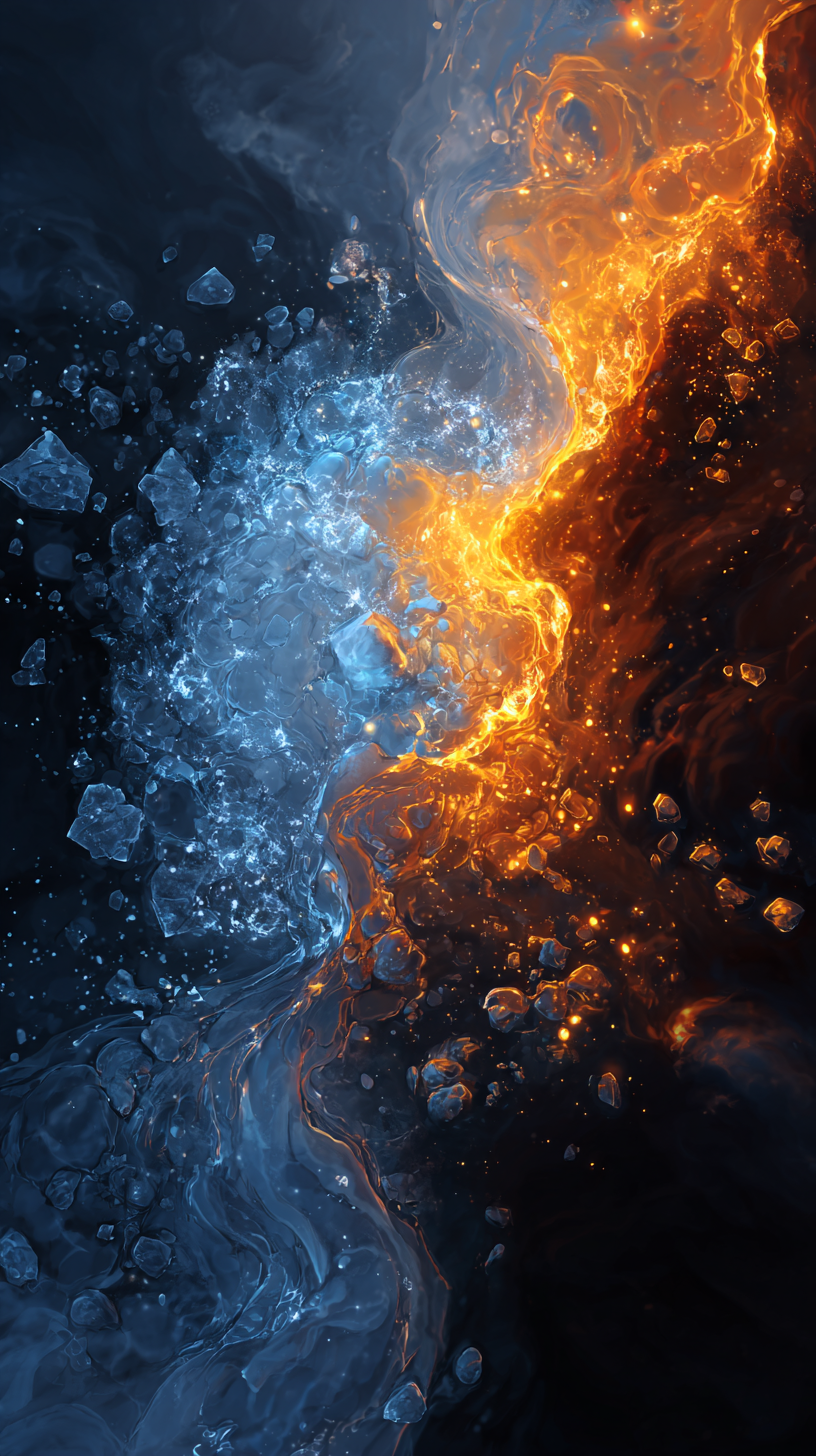 fond d'écran feu et eau téléphone Oppo gratuit