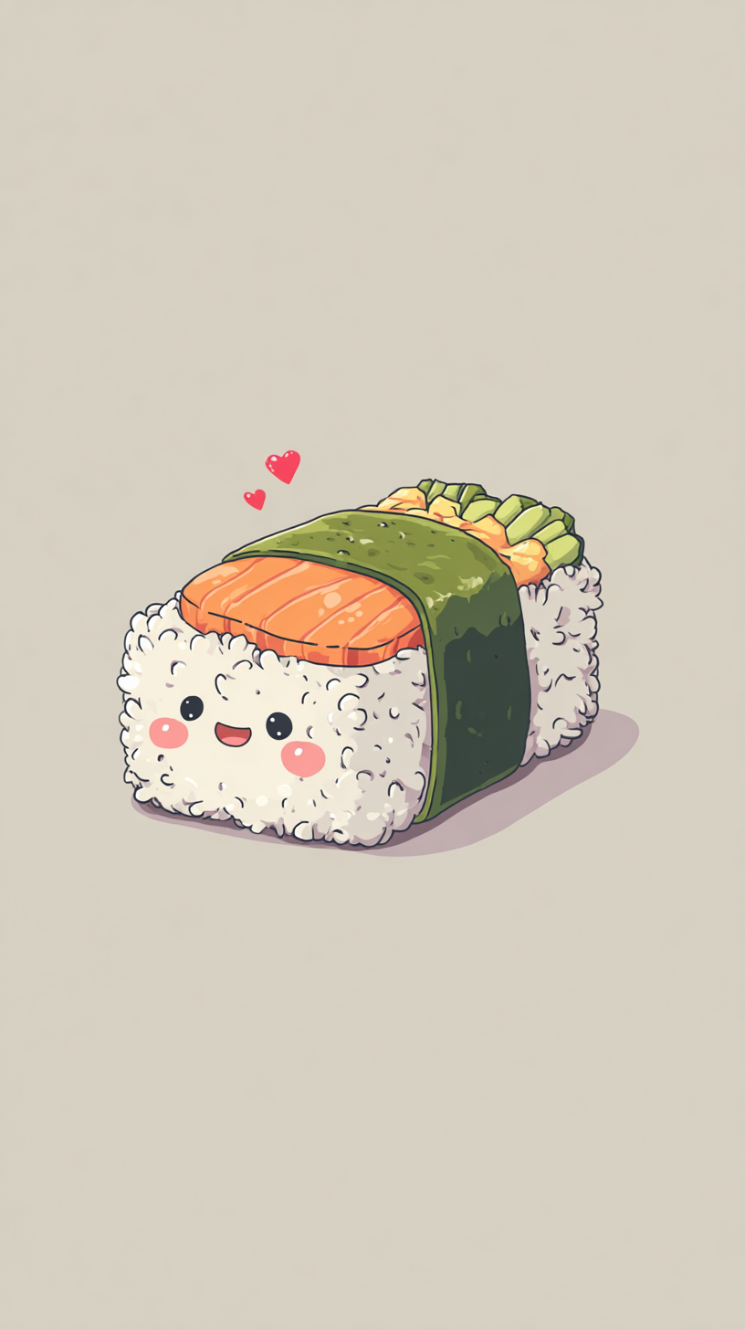 iphone fond d'écran sushi kawaii gratuit