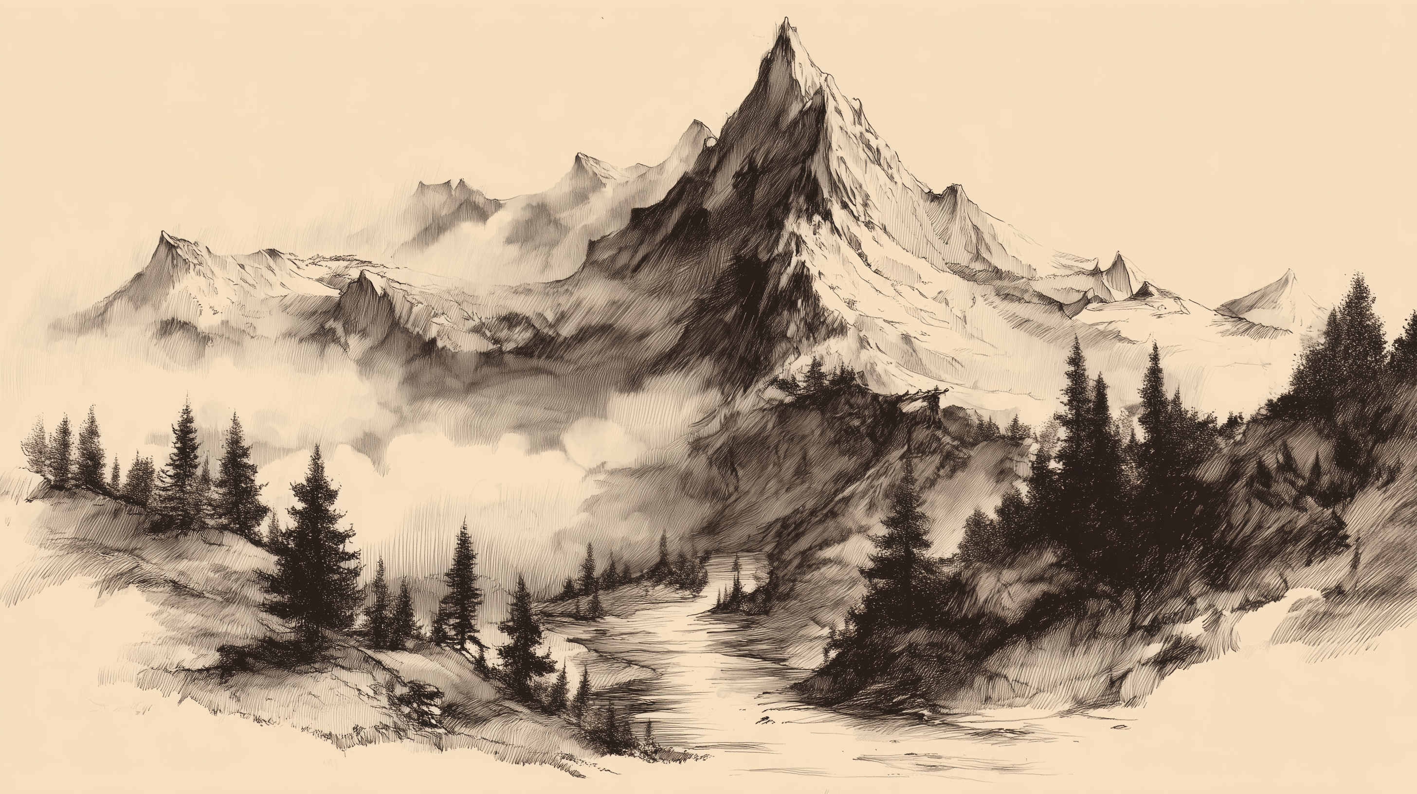 fond d'écran Esquisse 5120x1440 téléchargement gratuit