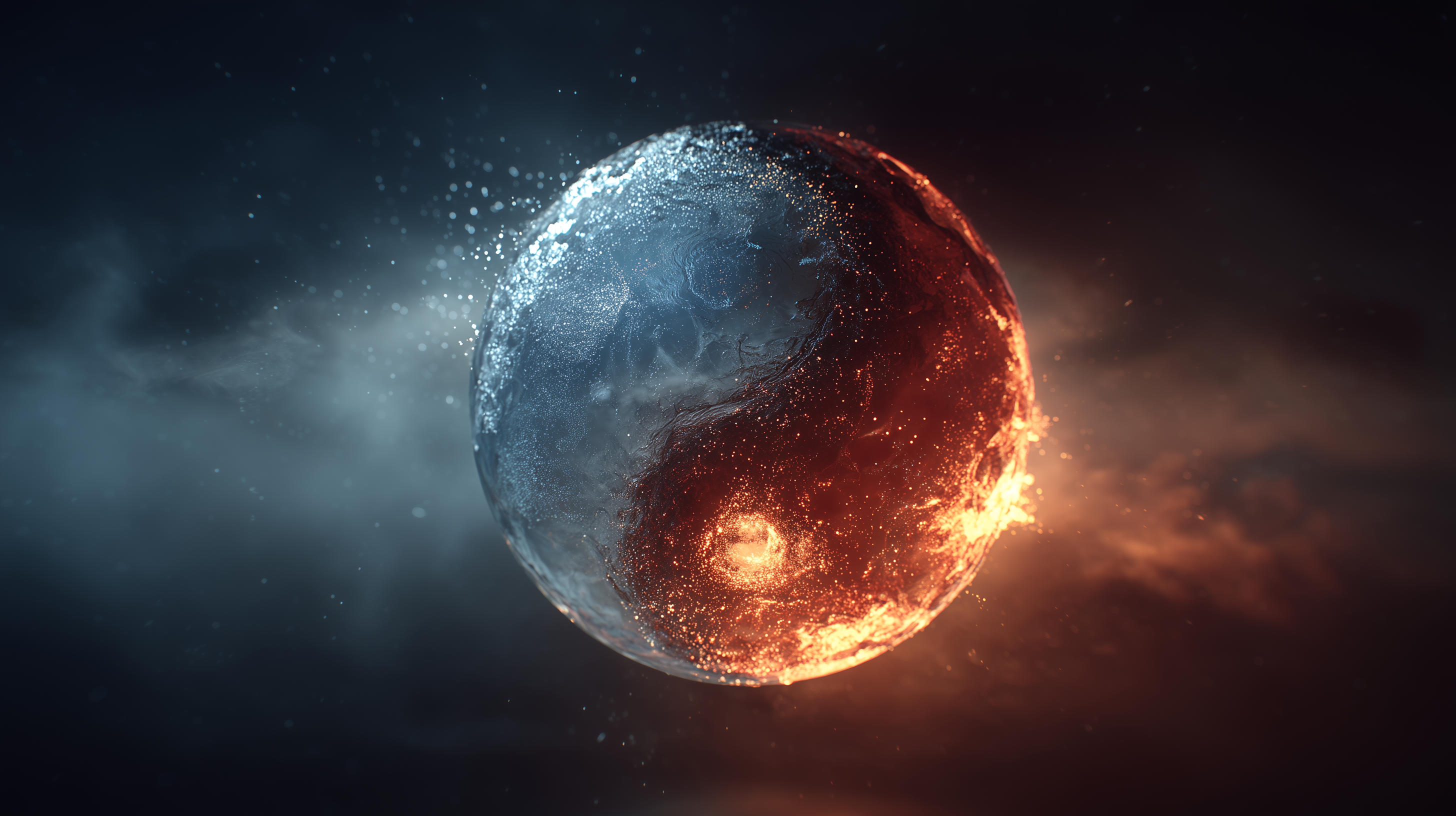 fond d'écran feu et eau 1440p 4k téléchargement gratuit