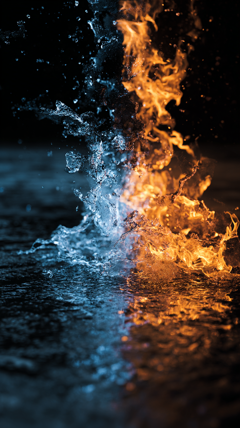 photo fond d'écran feu et eau iphone télécharger gratuit