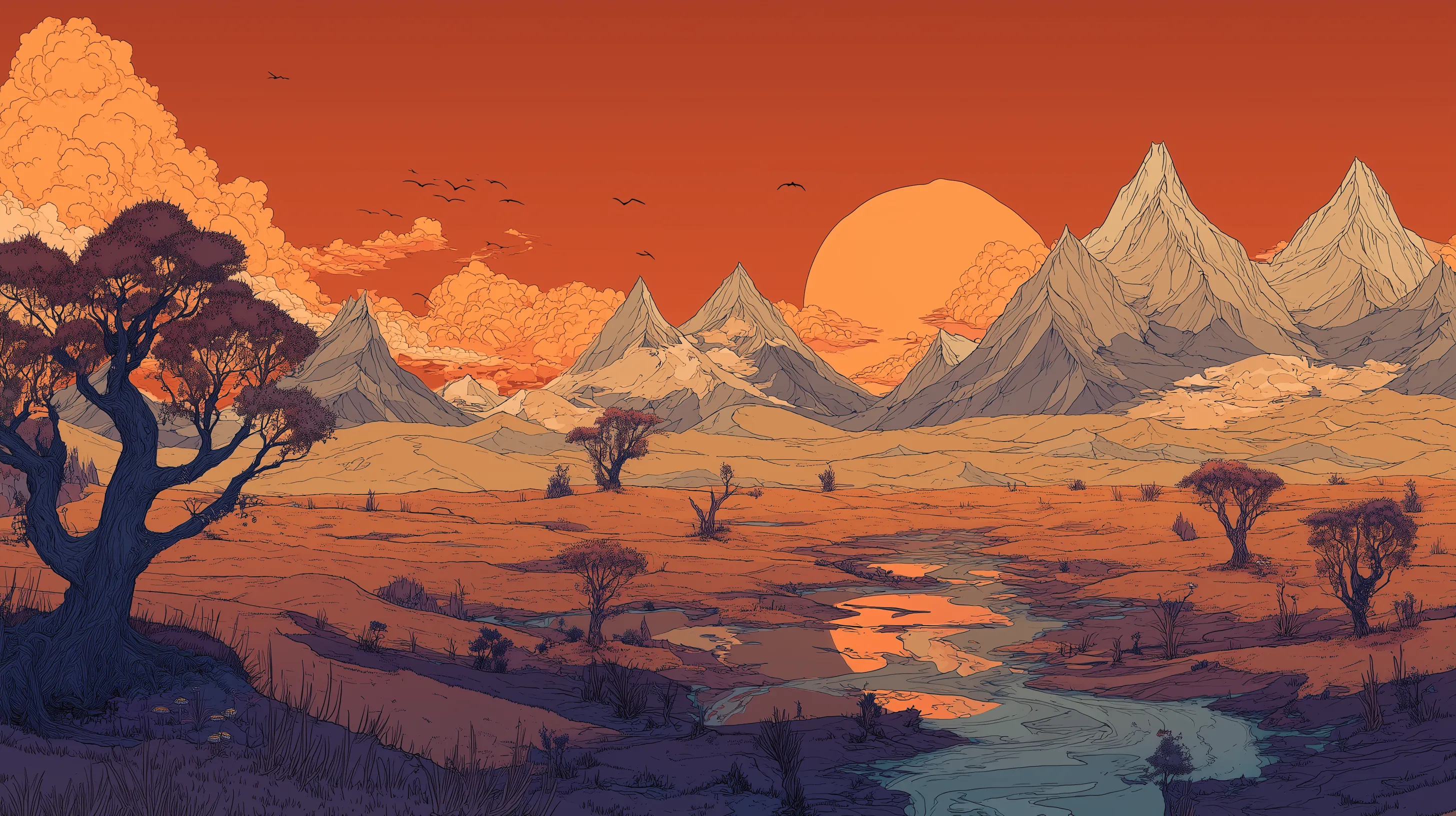 fond d'écran Coucher de Soleil updated pc windows téléchargement gratuit