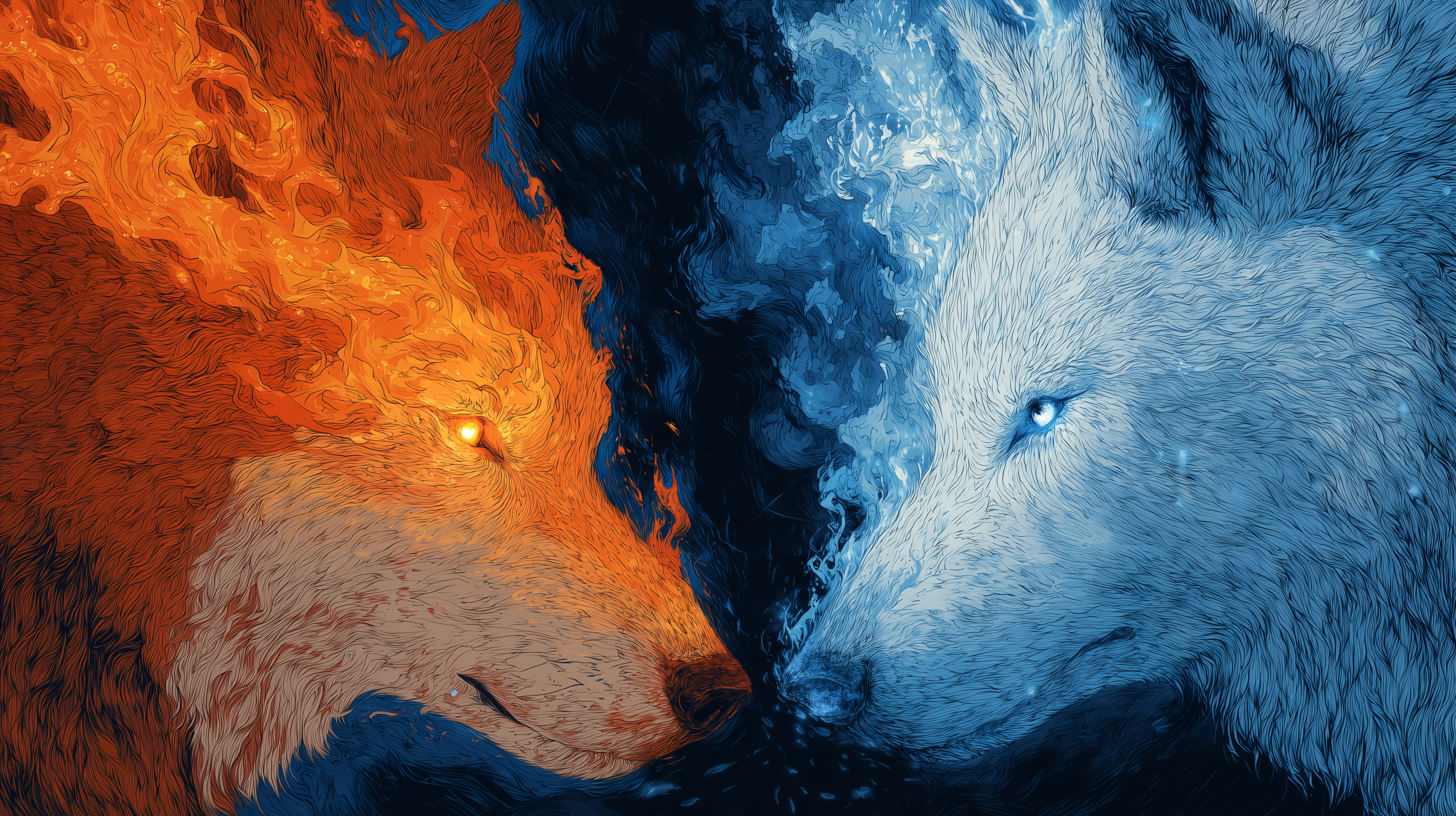 fond d'écran feu et eau mac os téléchargement gratuit