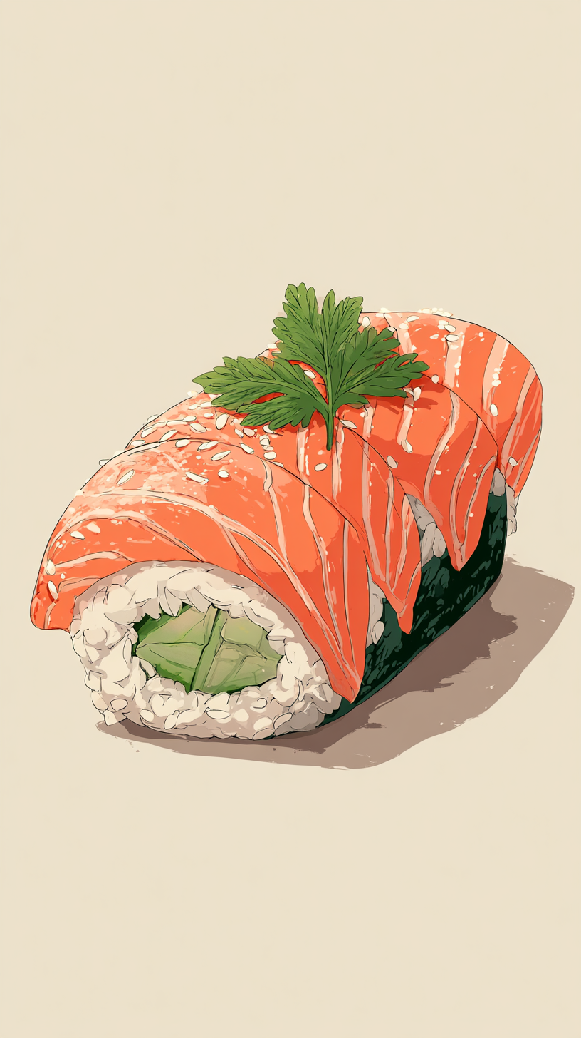 fond d'écran sushi iphone 15 pro télécharger gratuit