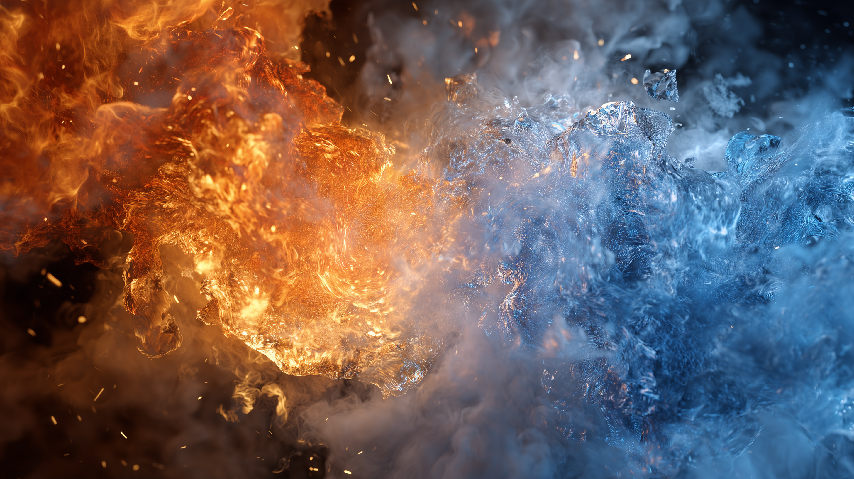 fond d'écran feu et eau haute résolution téléchargement gratuit