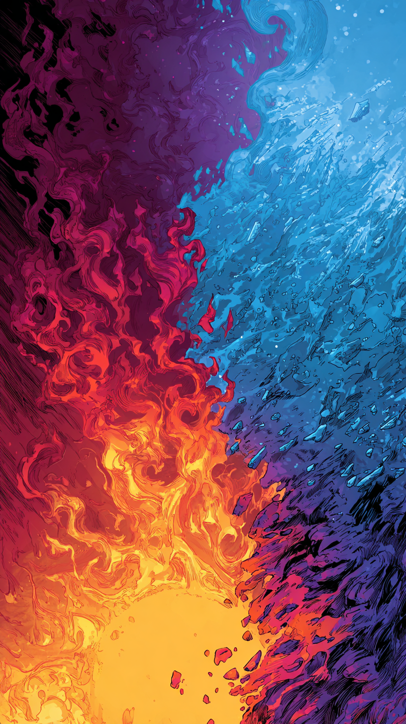 fond d'écran feu et eau téléphone Nokia télécharger gratuit