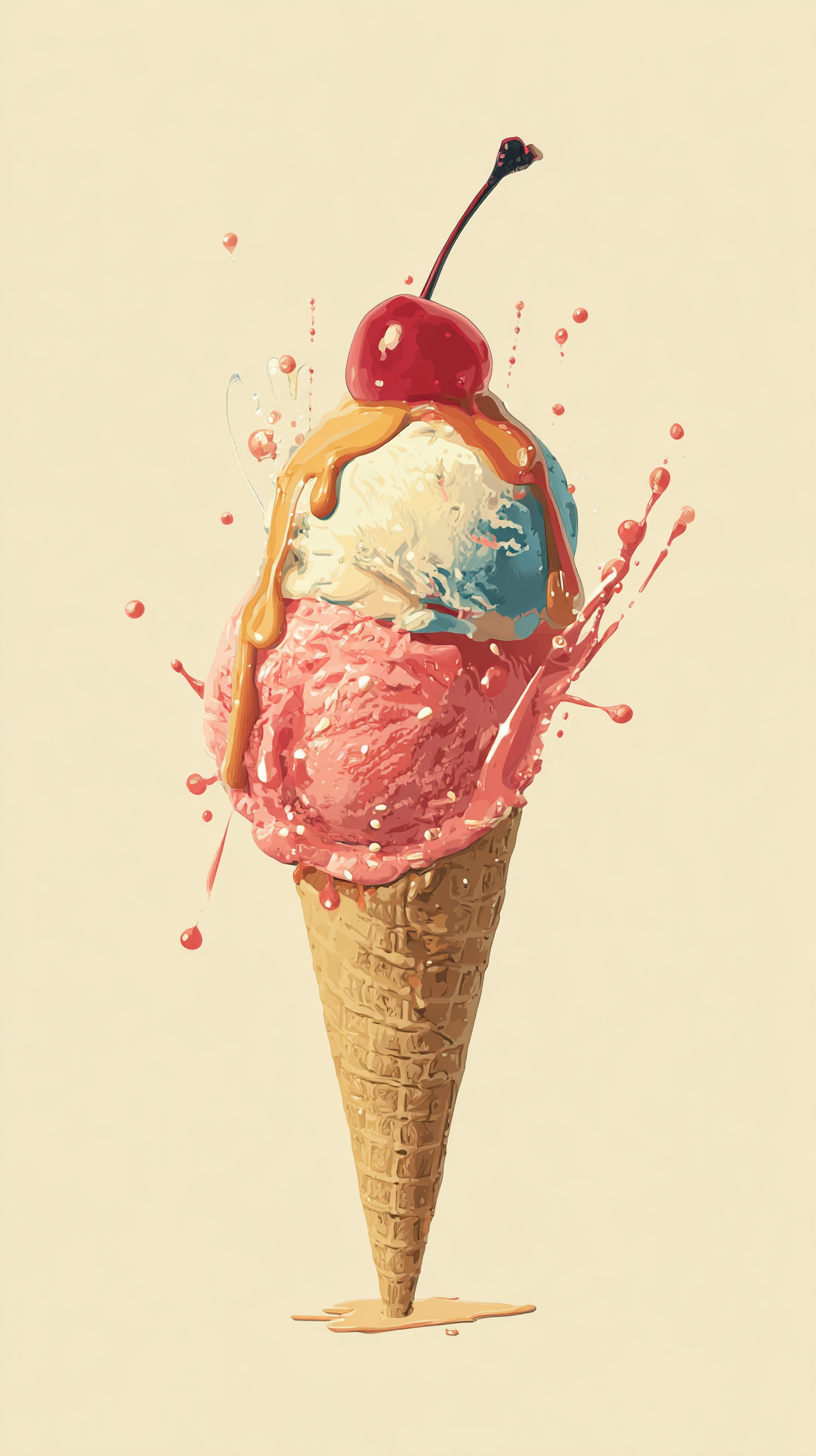 fond d'écran Crème glacée iphone 15 pro max 4k gratuit