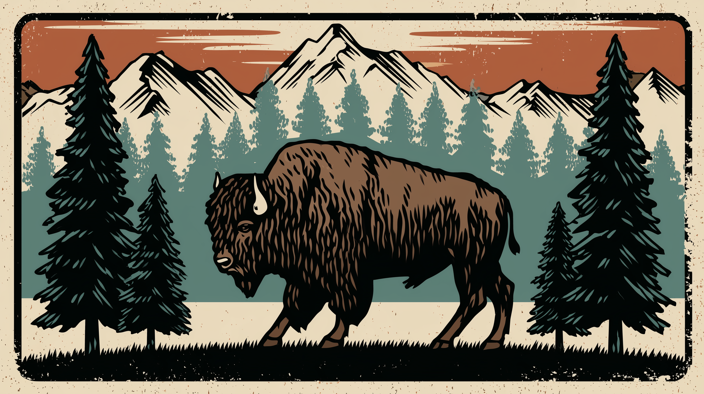 fond d'écran Bison 1440p 4k téléchargement gratuit