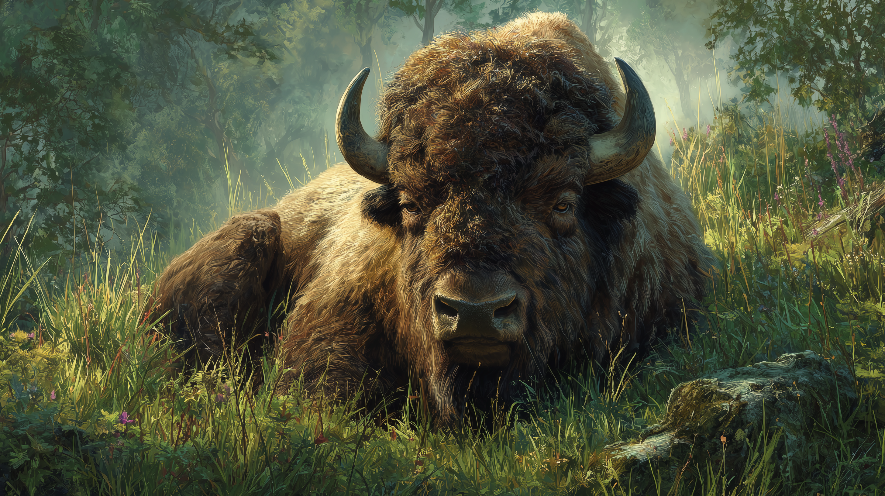 fond d'écran Bison ultrawide 3440x1440 téléchargement gratuit