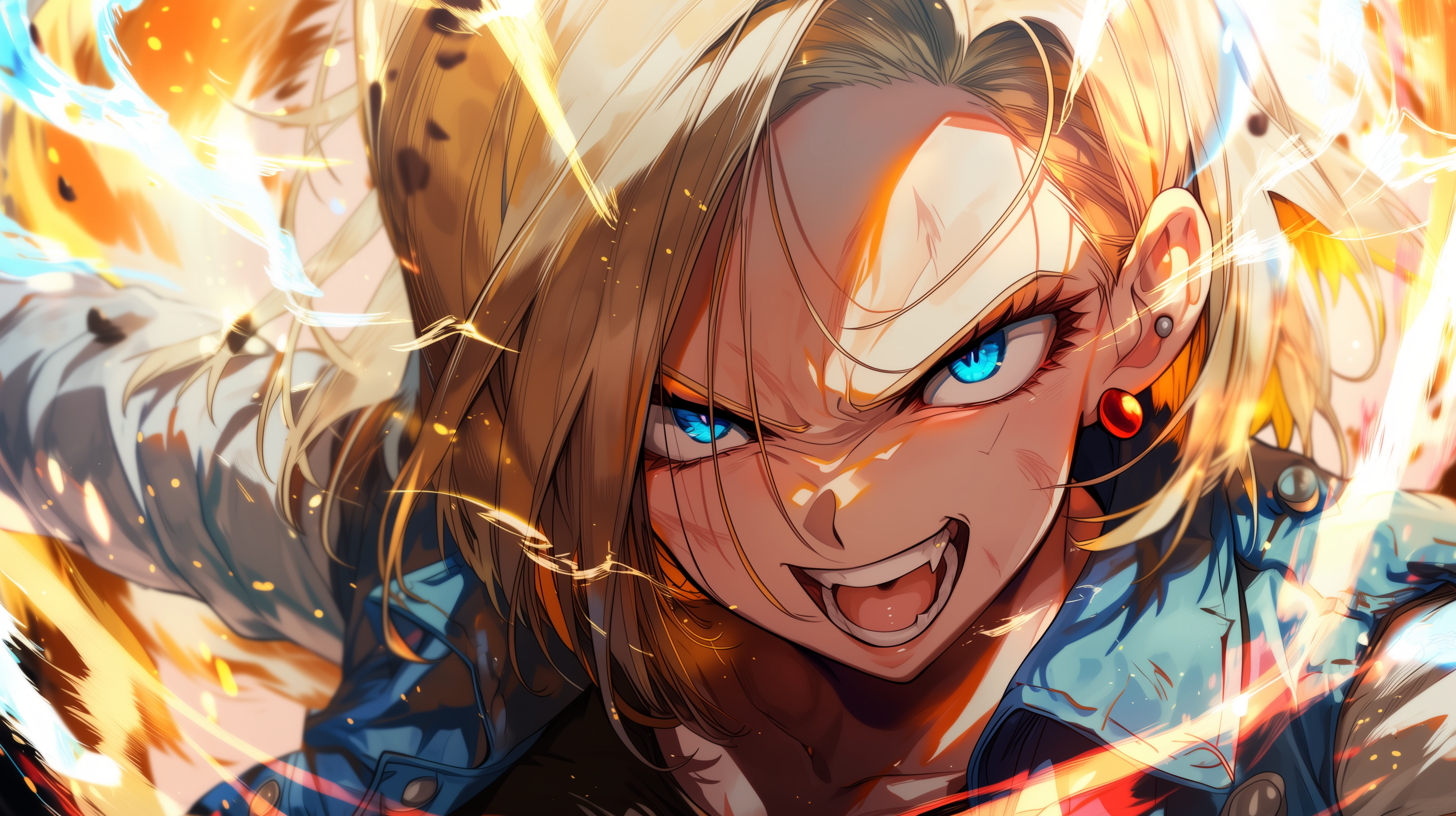 fond d'écran Android 18 hd 1366x768 téléchargement gratuit