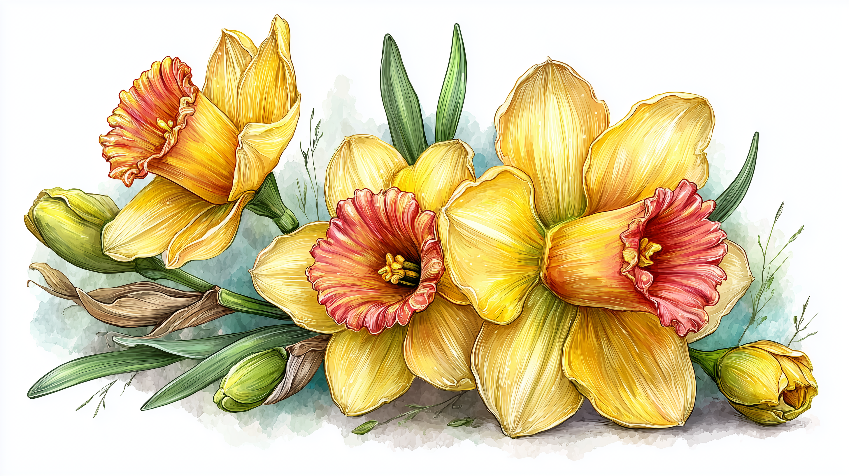 fond d'écran Narcissus tazetta 3840 x 1080 téléchargement gratuit