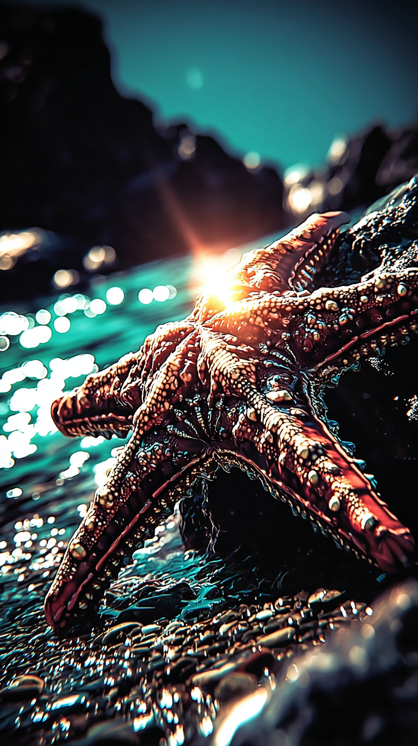 fond d'écran Étoile de mer iphone 15 4k gratuit