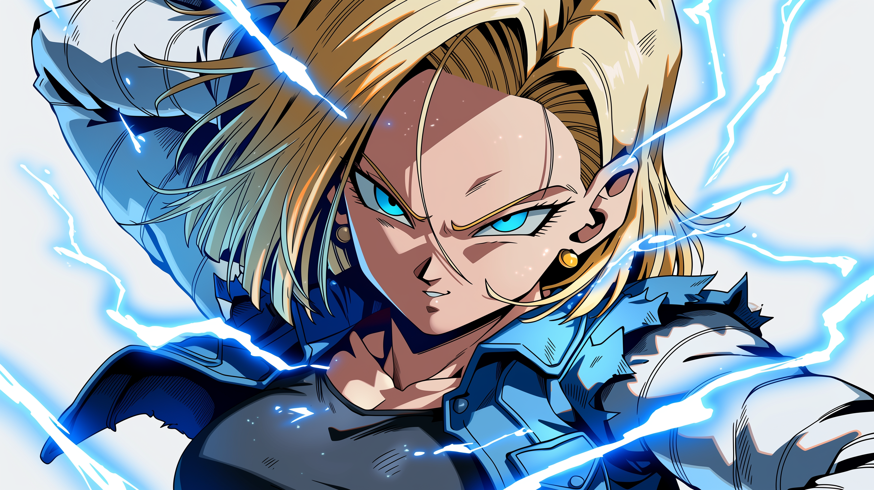 fond d'écran Android 18 hd 1366x768 téléchargement gratuit