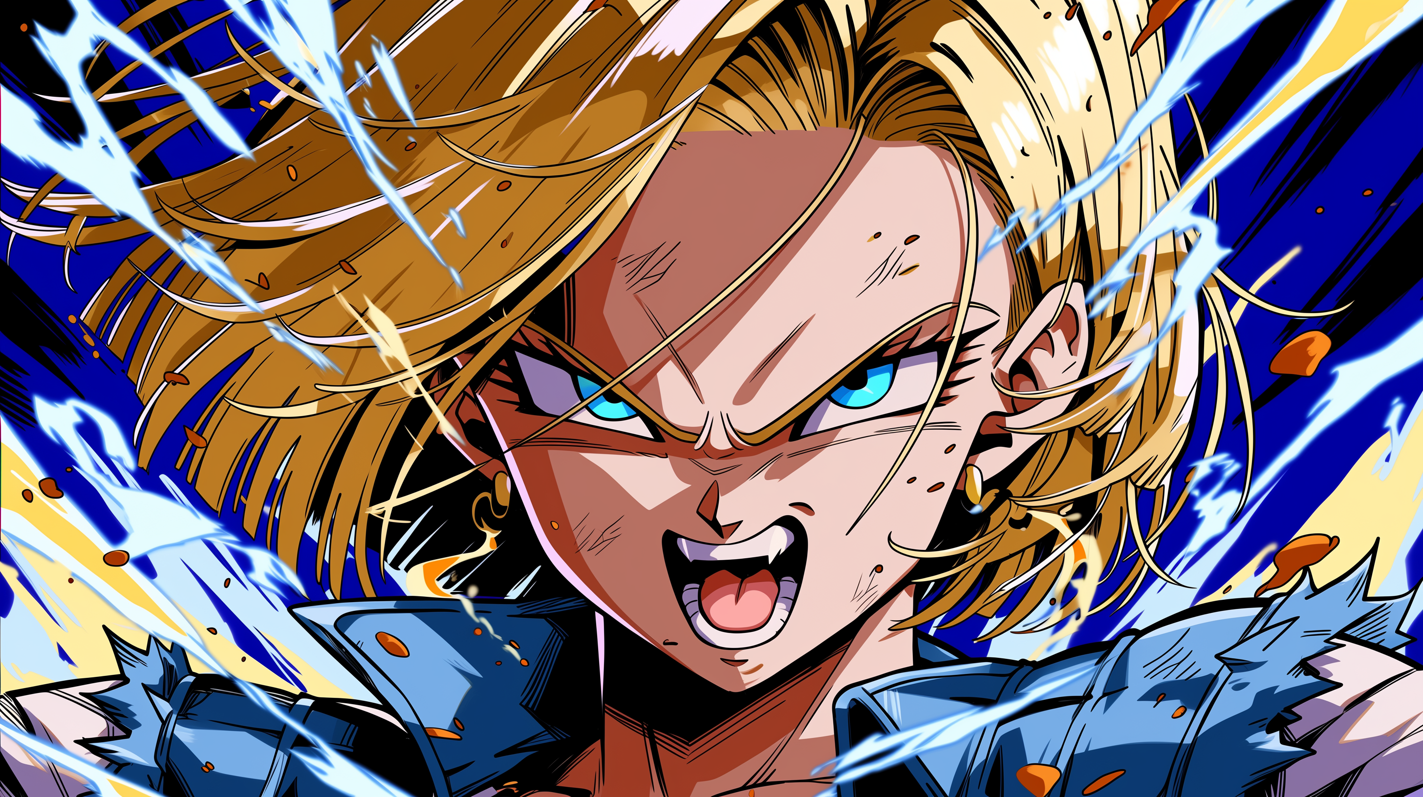fond d'écran Android 18 3840x1080 téléchargement gratuit