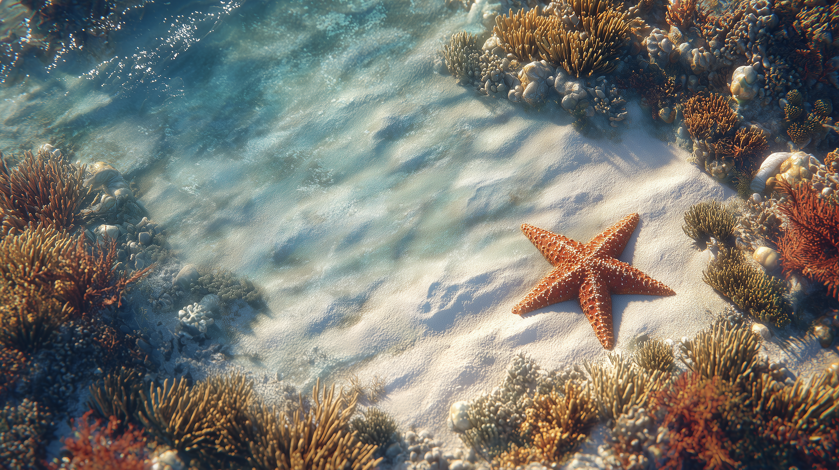 fond d'écran Étoile de mer 3840x1080 téléchargement gratuit