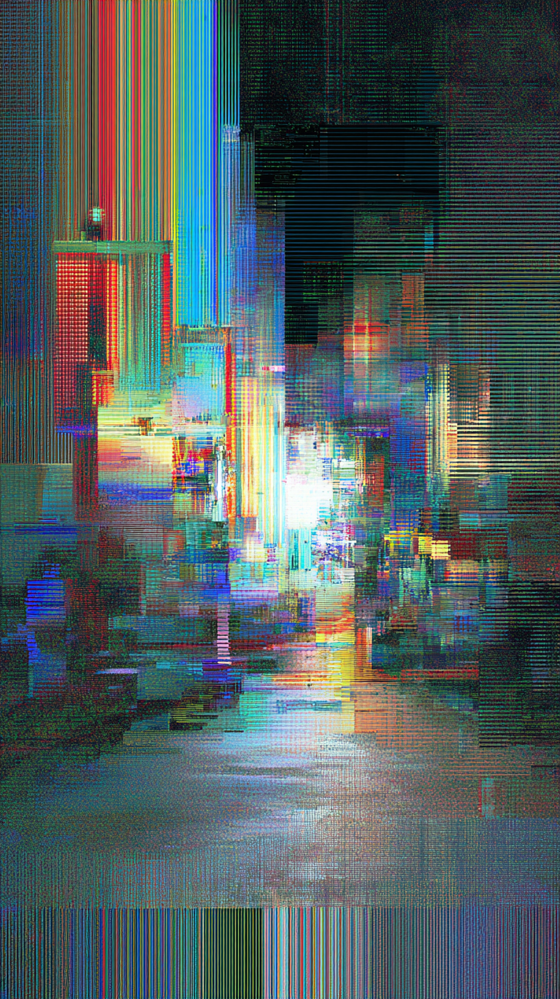 iphone fond d'écran glitch kawaii gratuit