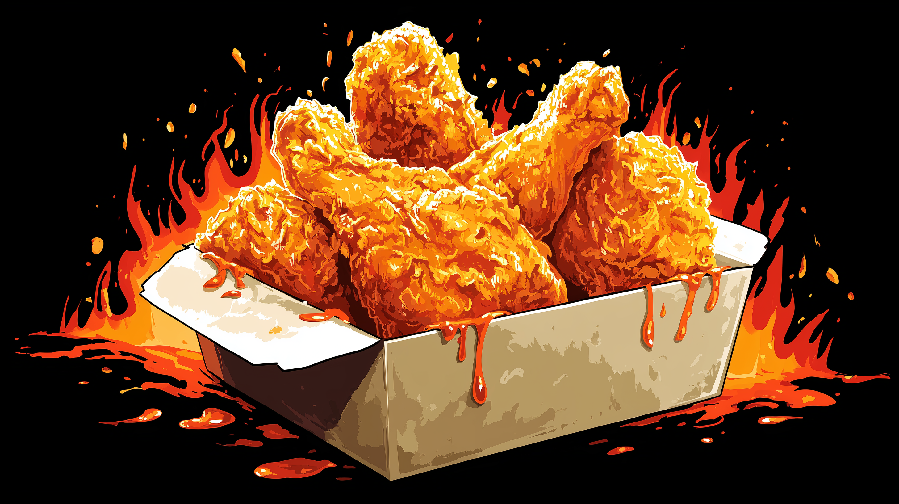 fond d'écran Poulet frit pc windows 11 téléchargement gratuit