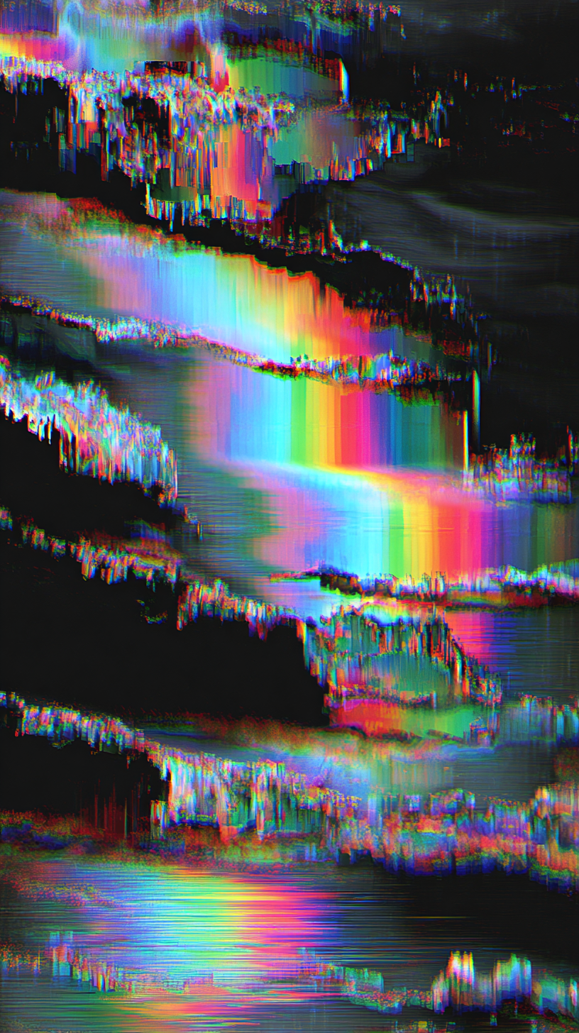 fond d'écran glitch iphone 17 pro max gratuit