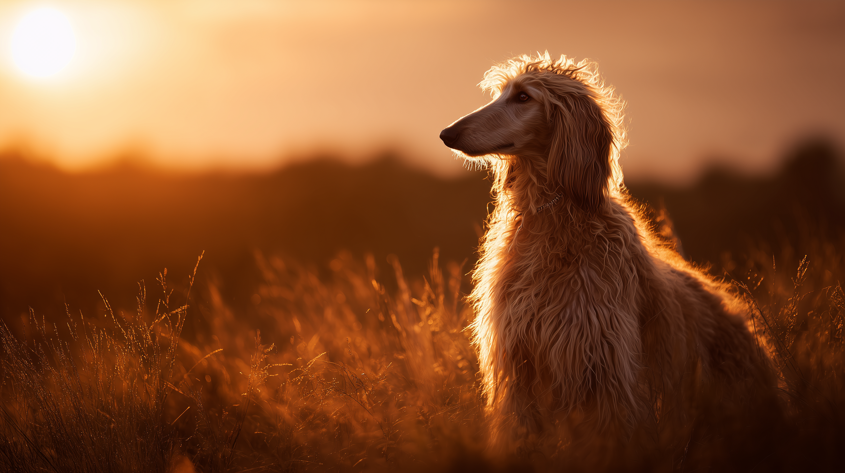 fond d'écran Lévrier afghan 4k windows 11 téléchargement gratuit