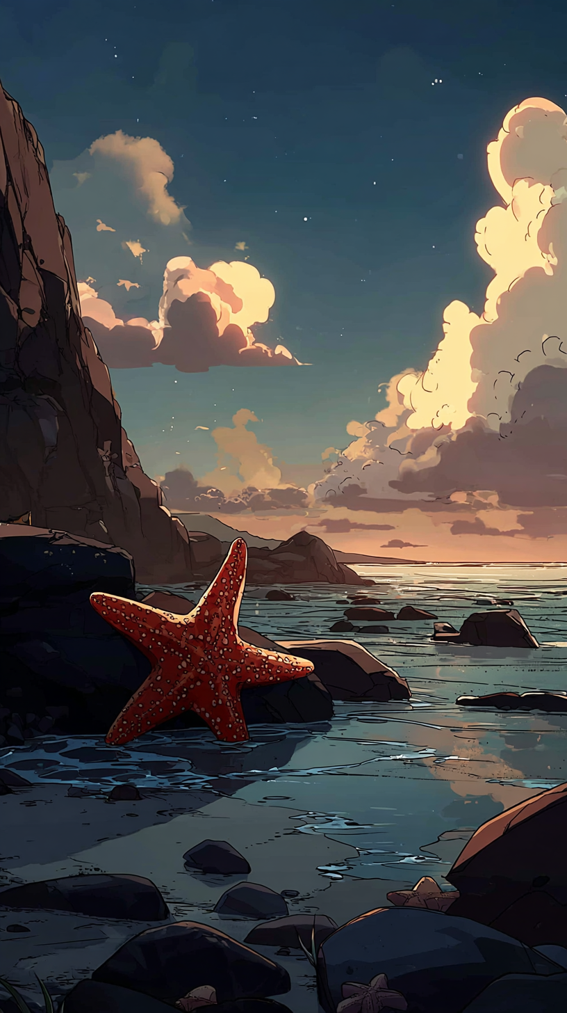 fond d'écran Étoile de mer iphone 16 télécharger gratuit