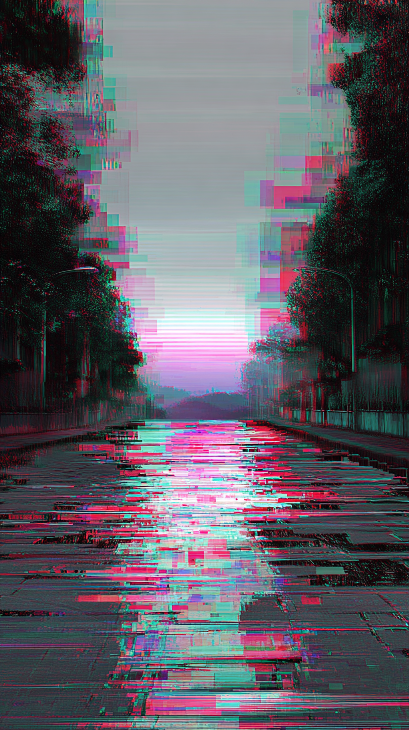 fond d'écran glitch iphone ios gratuit