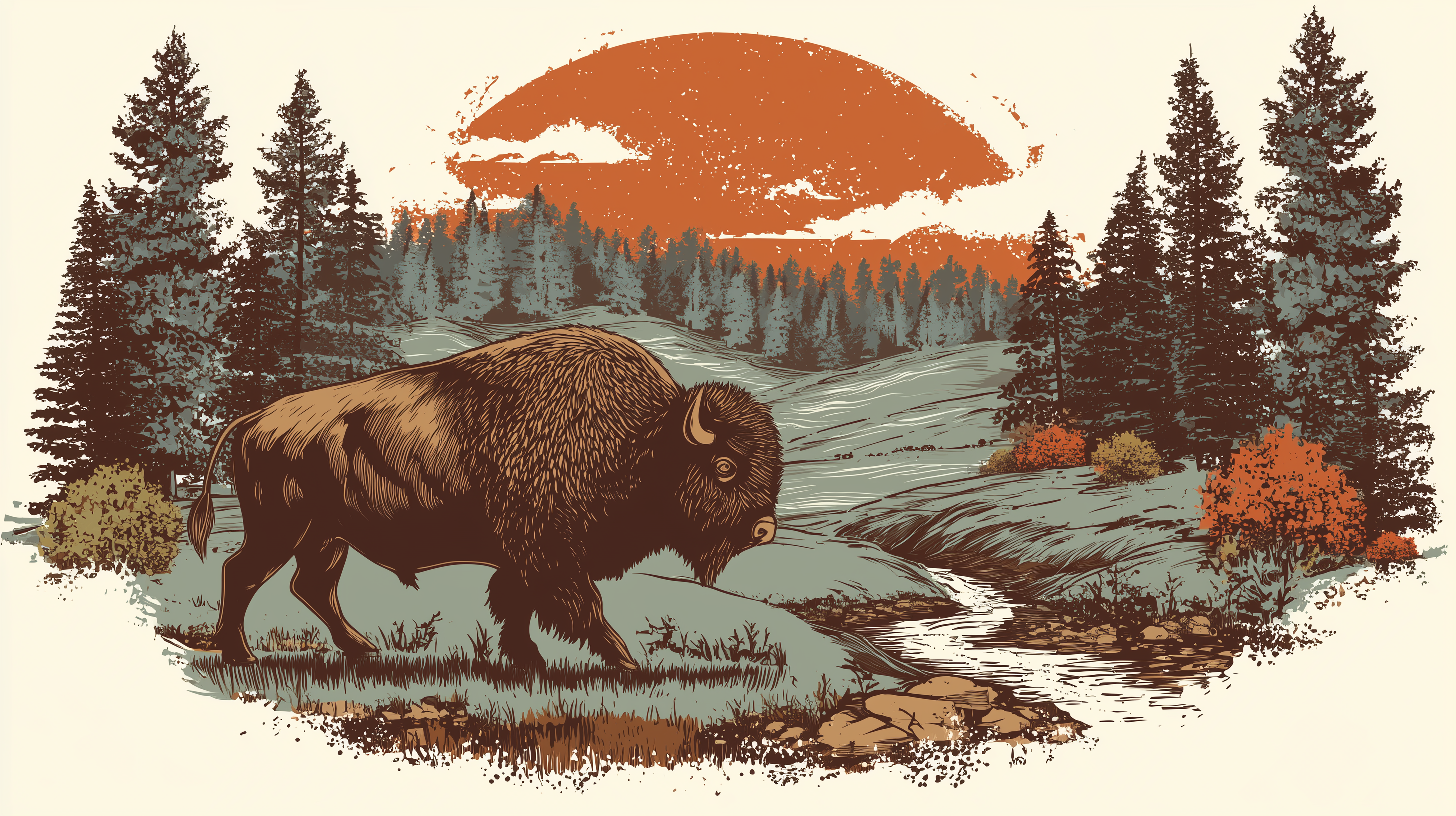 fond d'écran Bison pc 4k téléchargement gratuit