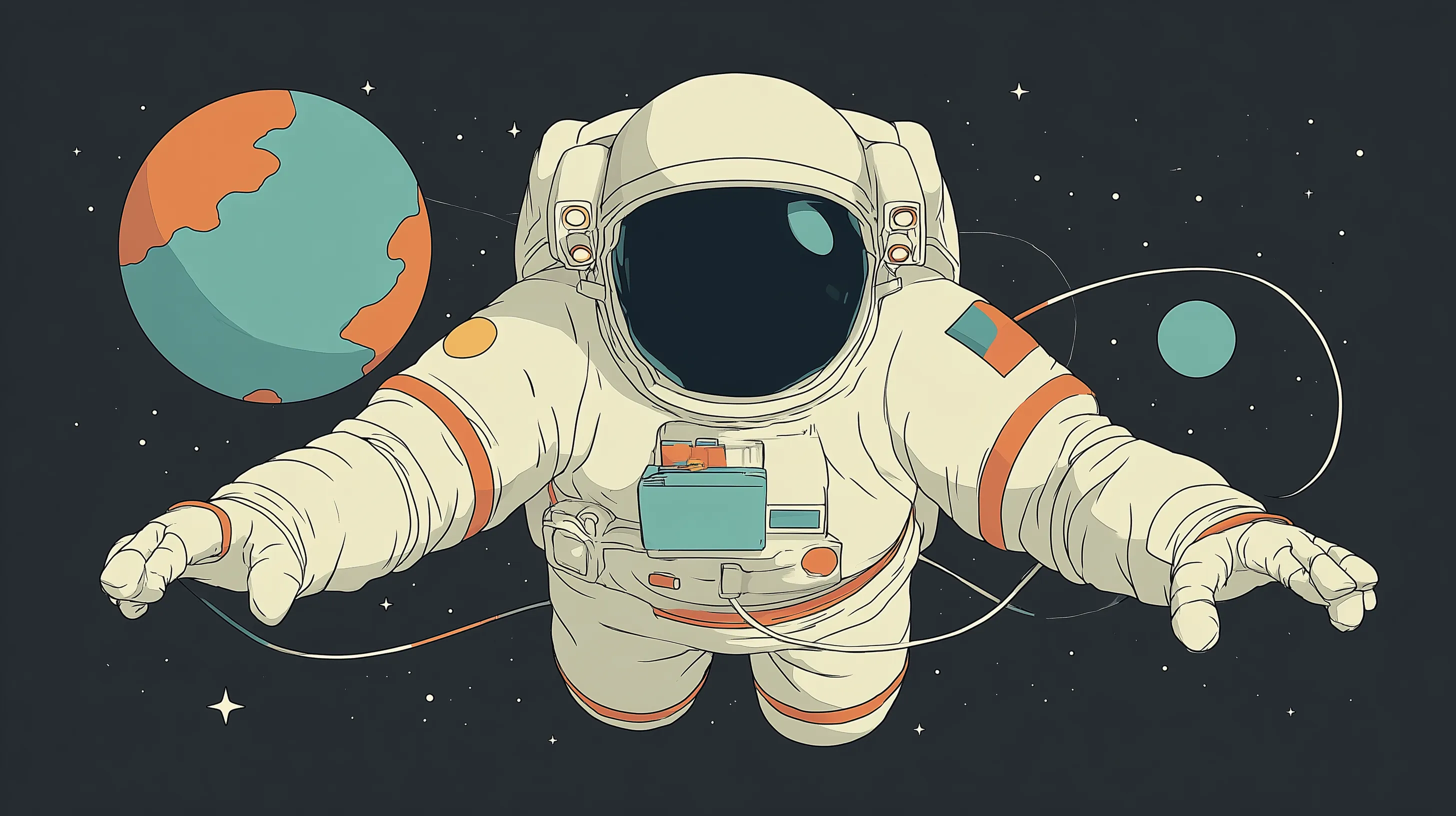 Sfondo per Mac con astronauti aggiornato in 4K, download gratuito.