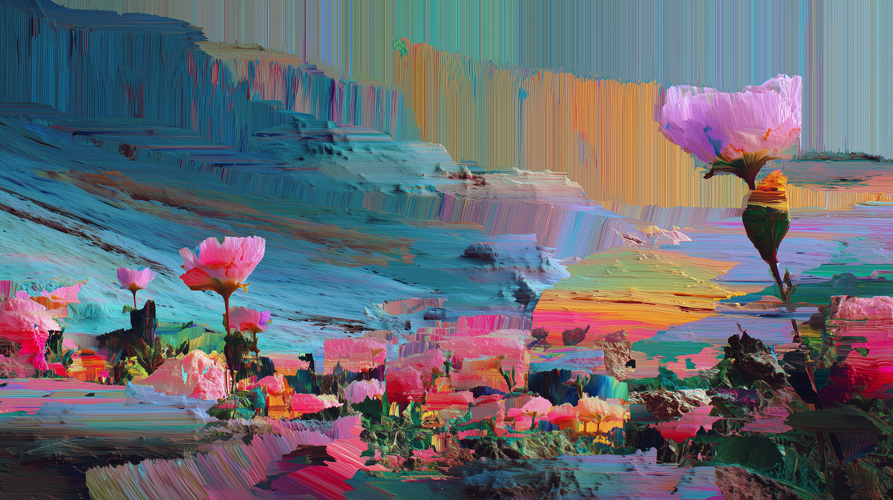 fond d'écran glitch 5120x1440 téléchargement gratuit