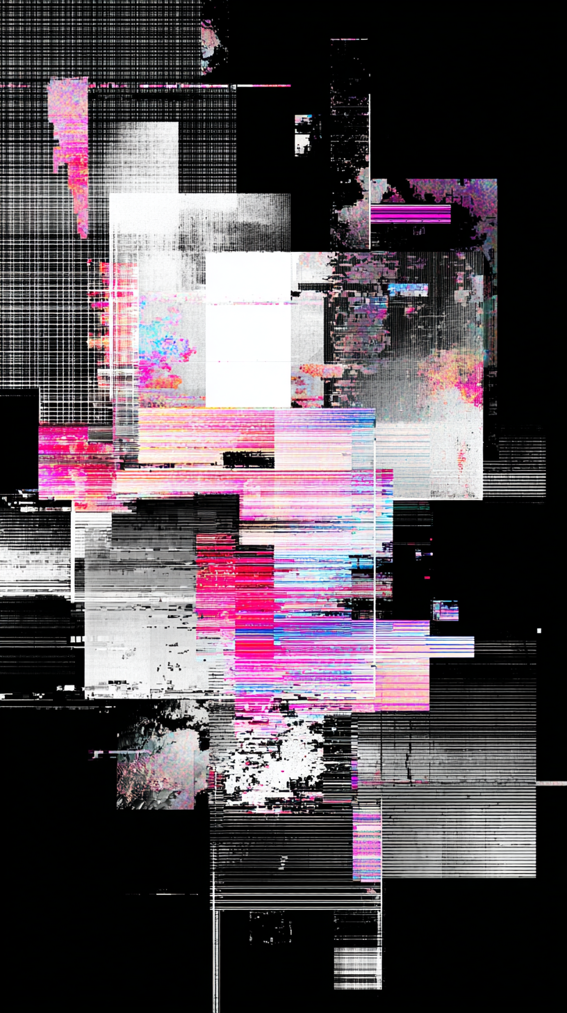 fond d'écran glitch iphone 15 pro gratuit