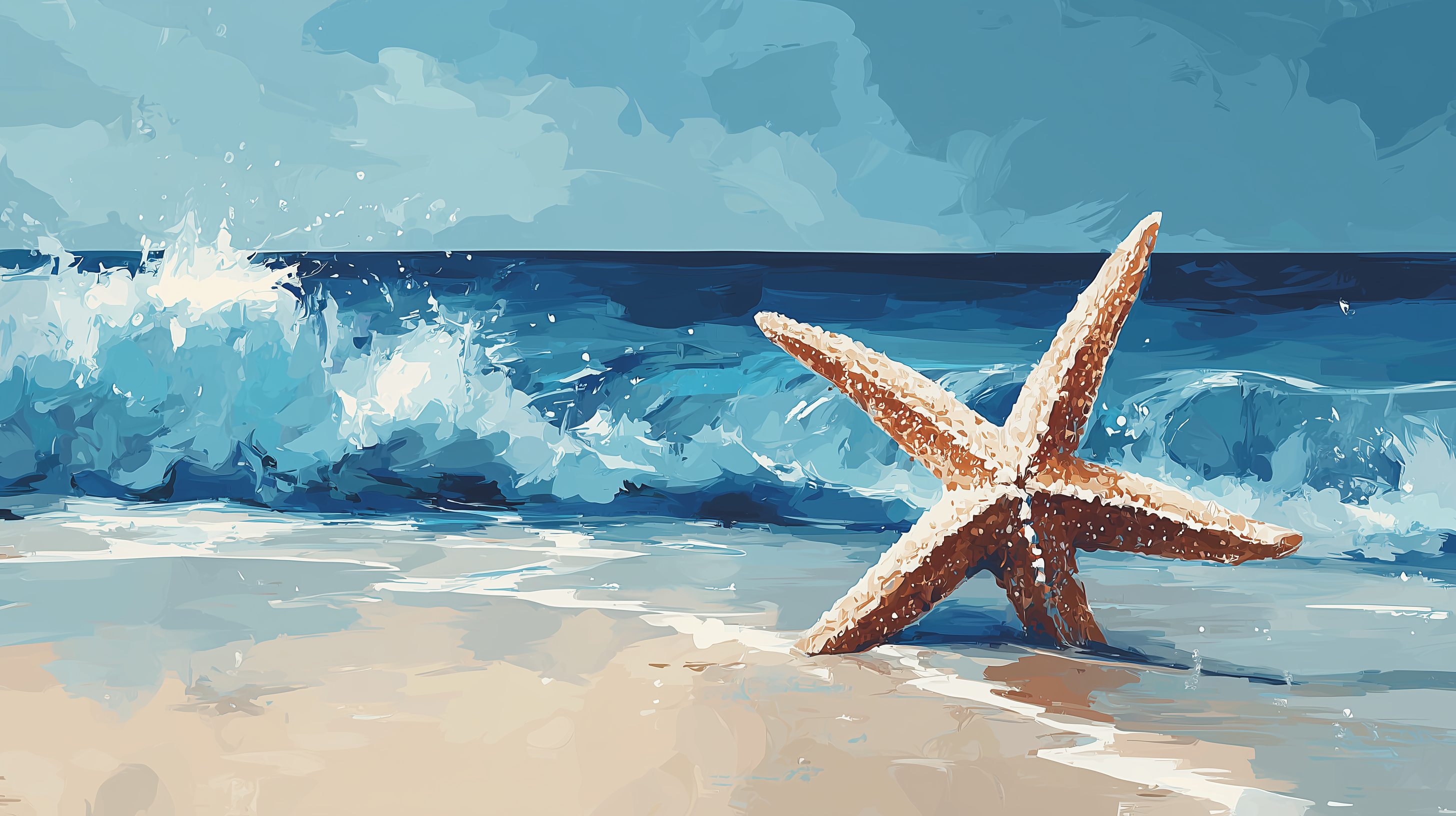 fond d'écran Étoile de mer 3840 x 1080 téléchargement gratuit