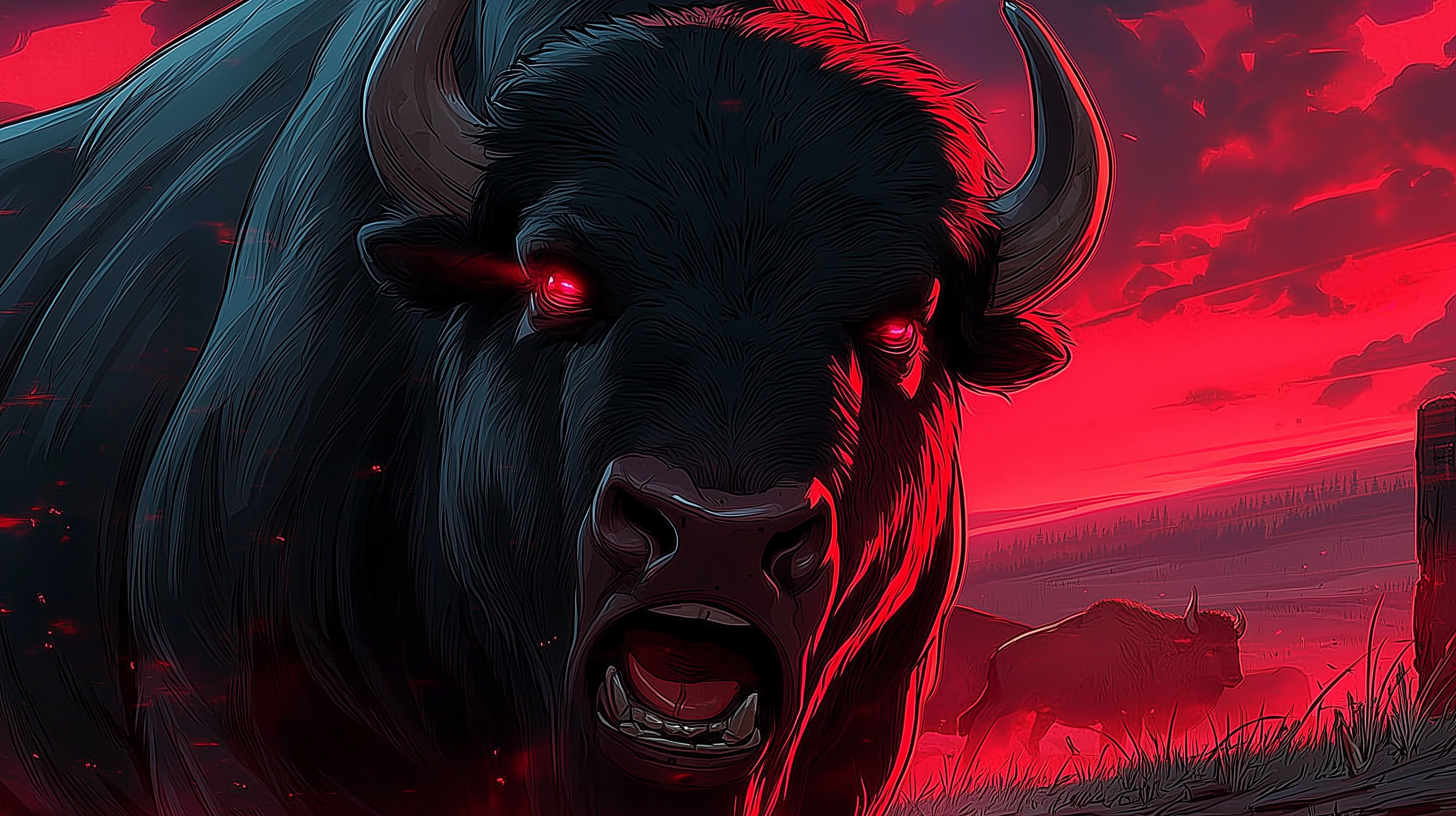 fond d'écran Bison 5120x2880 téléchargement gratuit