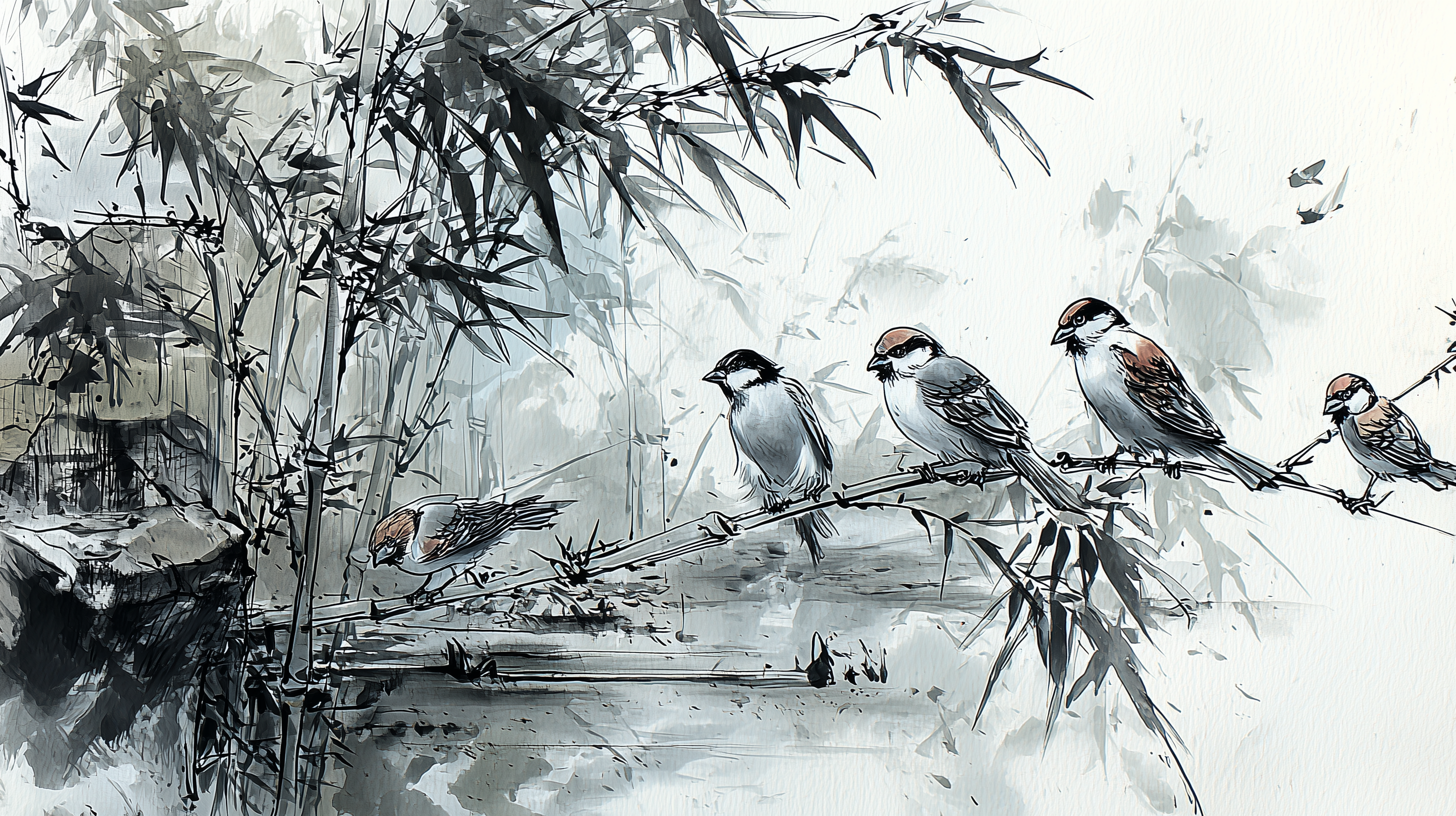 fond d'écran Sumi e 1280x800 téléchargement gratuit
