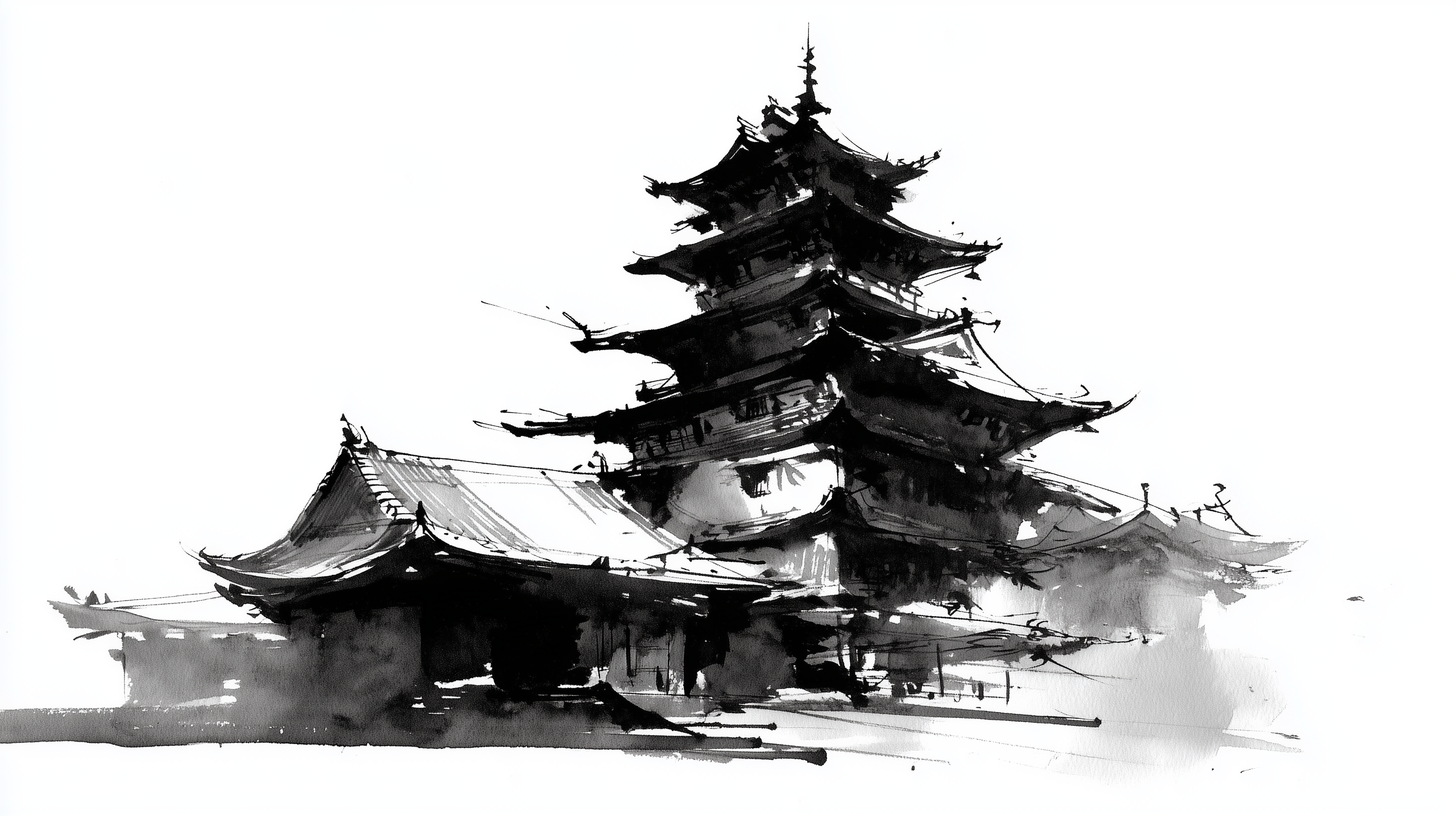 fond d'écran Sumi e 1920x1080 4k téléchargement gratuit