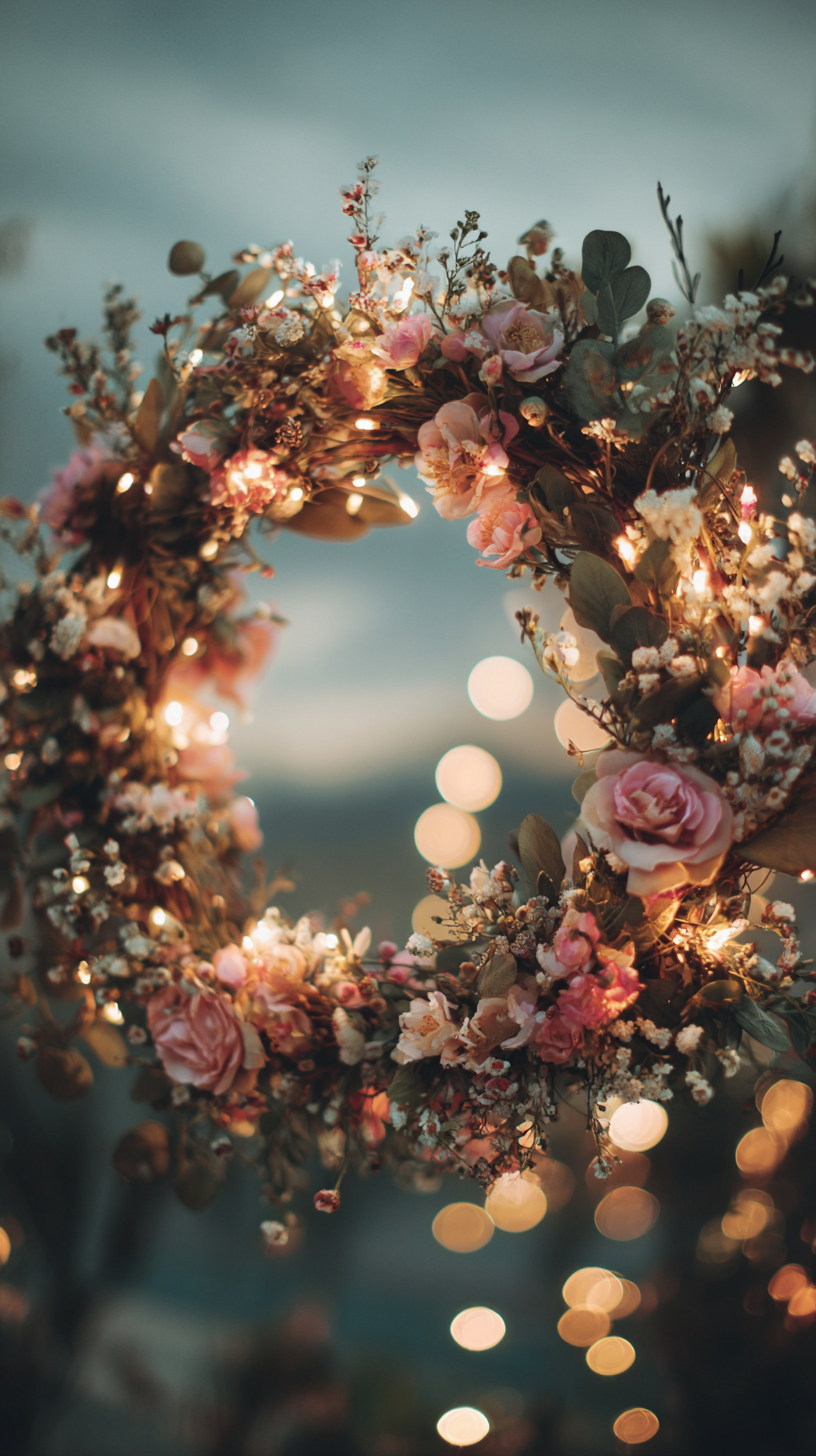 fond d'écran Couronne de fleur iphone 14 pro max gratuit