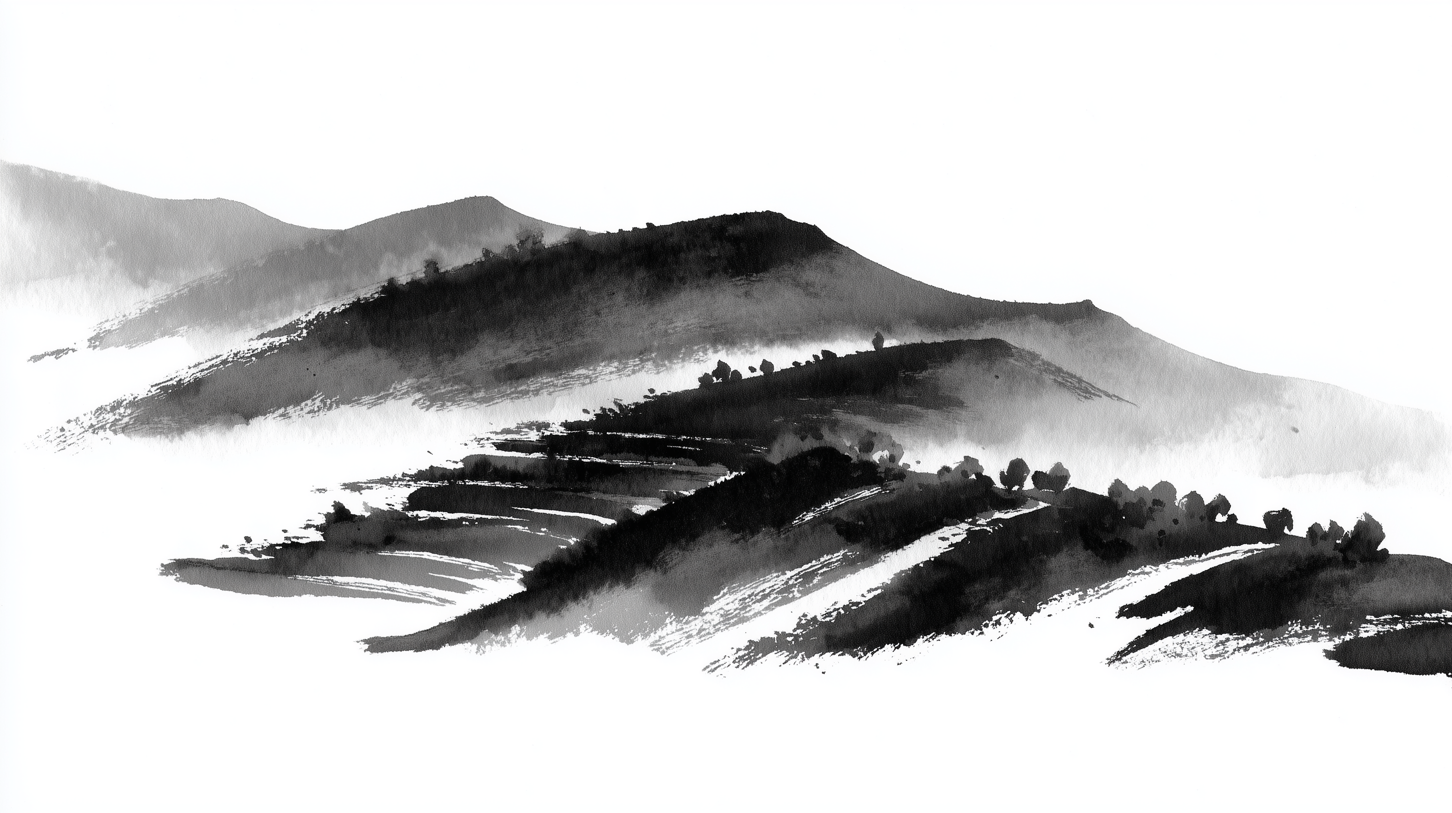 fond d'écran Sumi e 16:9 4k téléchargement gratuit