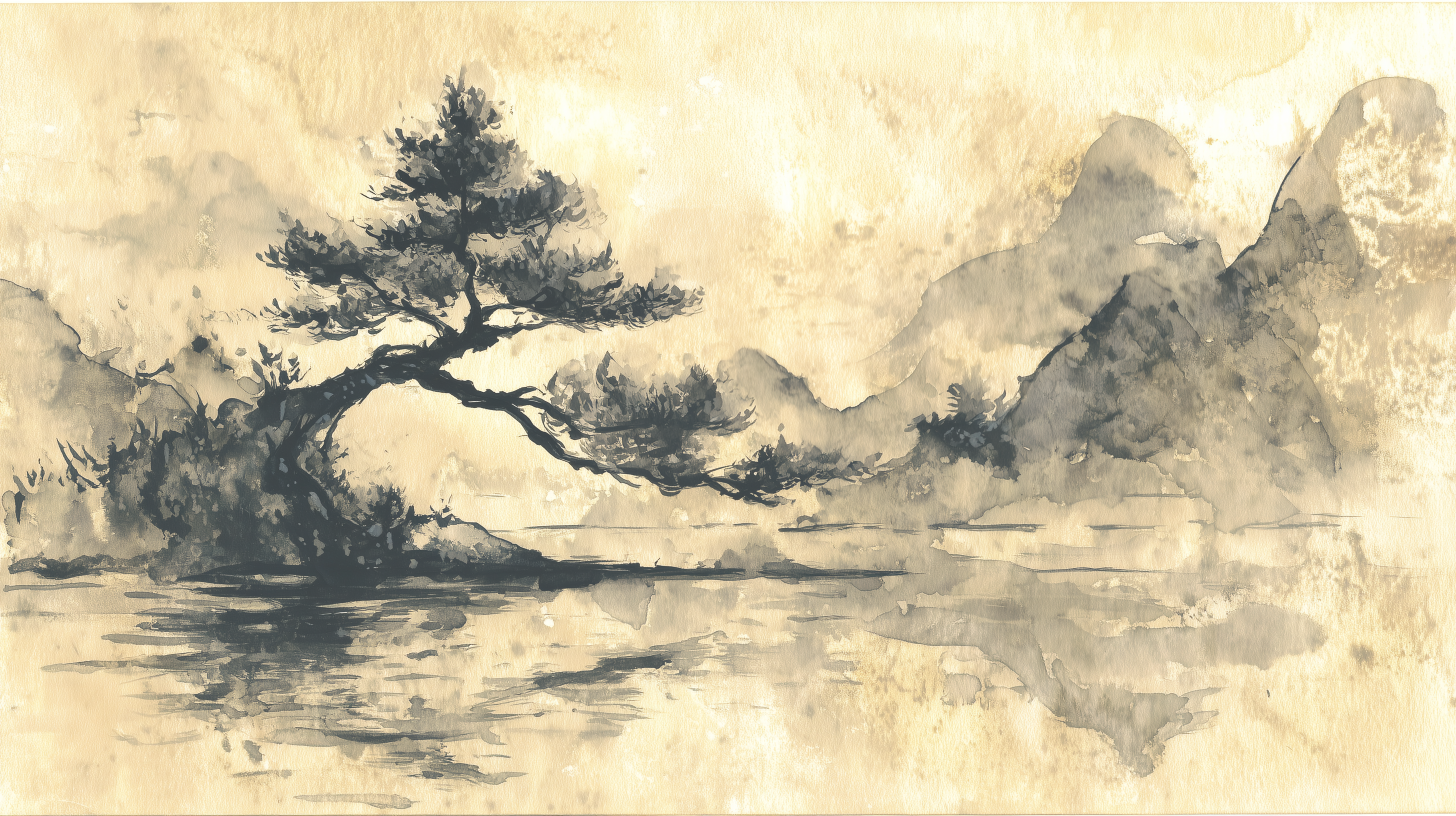 fond d'écran Sumi e 4k 2560x1440 téléchargement gratuit