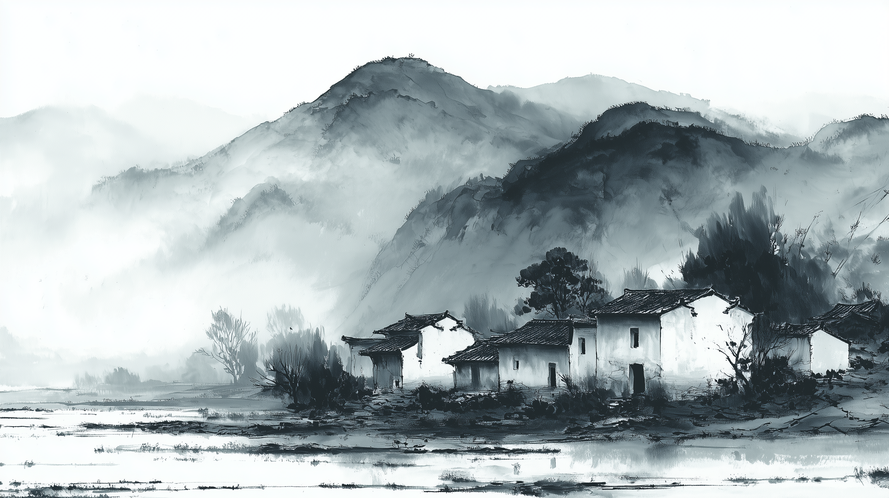 fond d'écran Sumi e windows 11 1920x1080 téléchargement gratuit