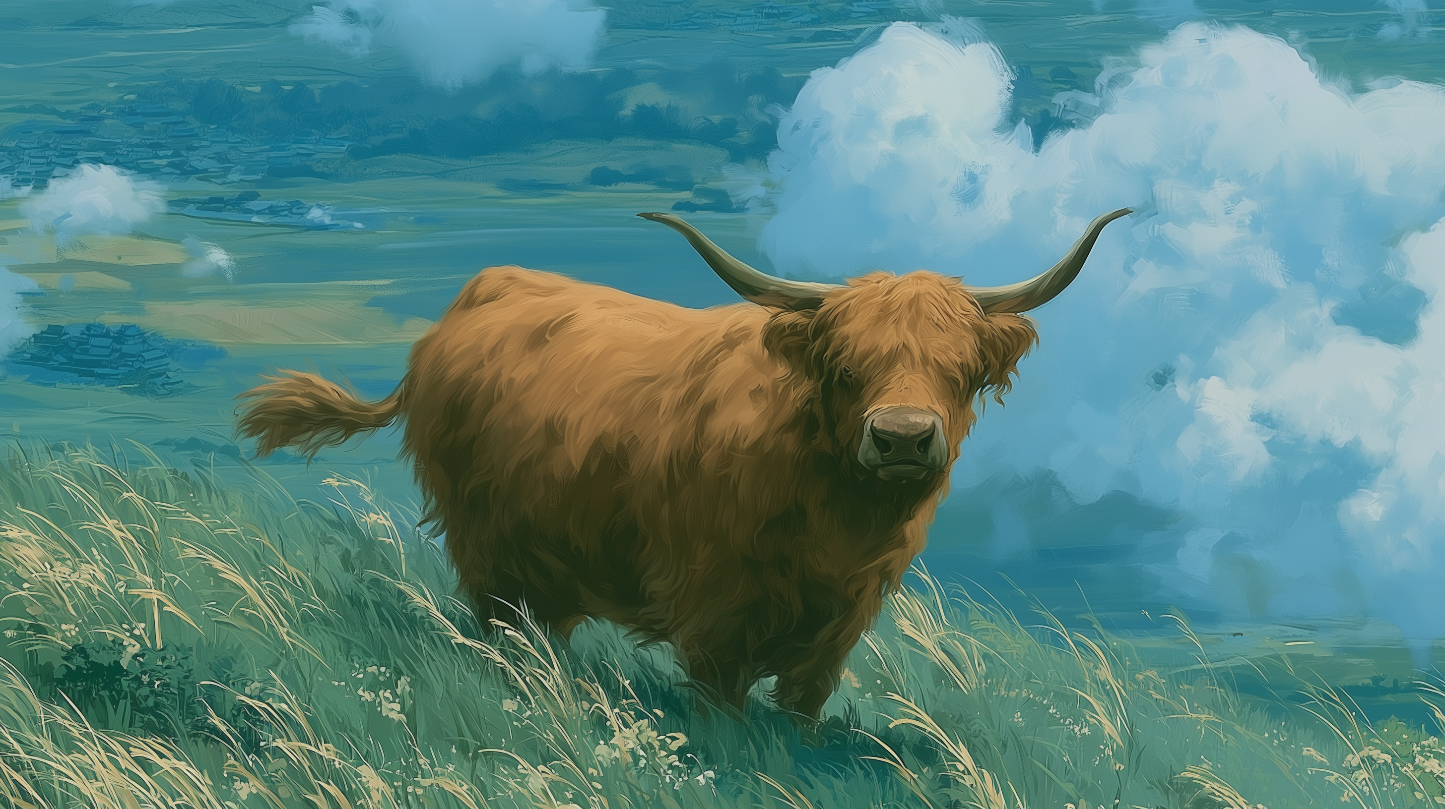 fond d'écran Highland cattle hp 4k téléchargement gratuit