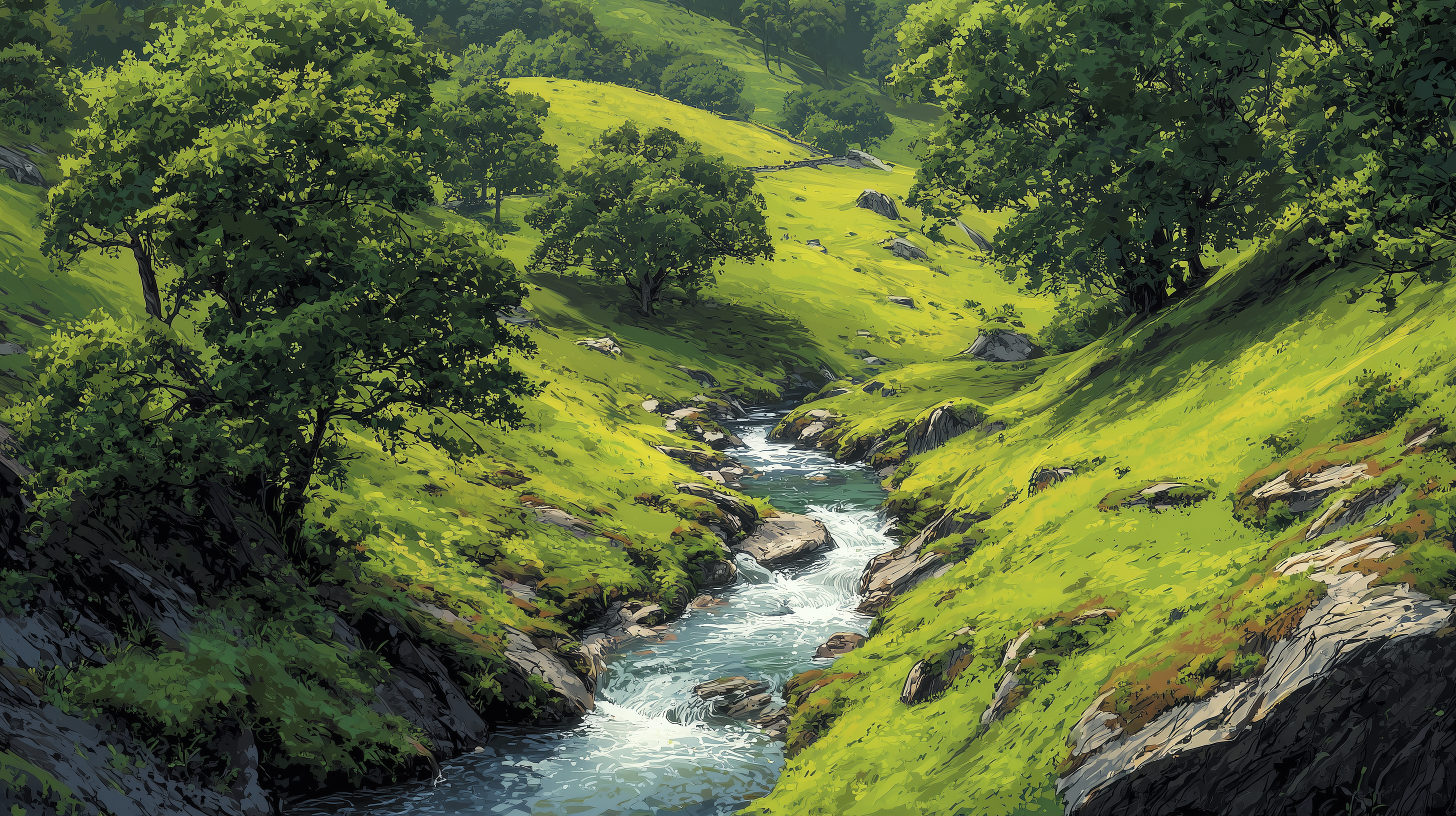 fond d'écran Ruisseau 3840x1440 téléchargement gratuit