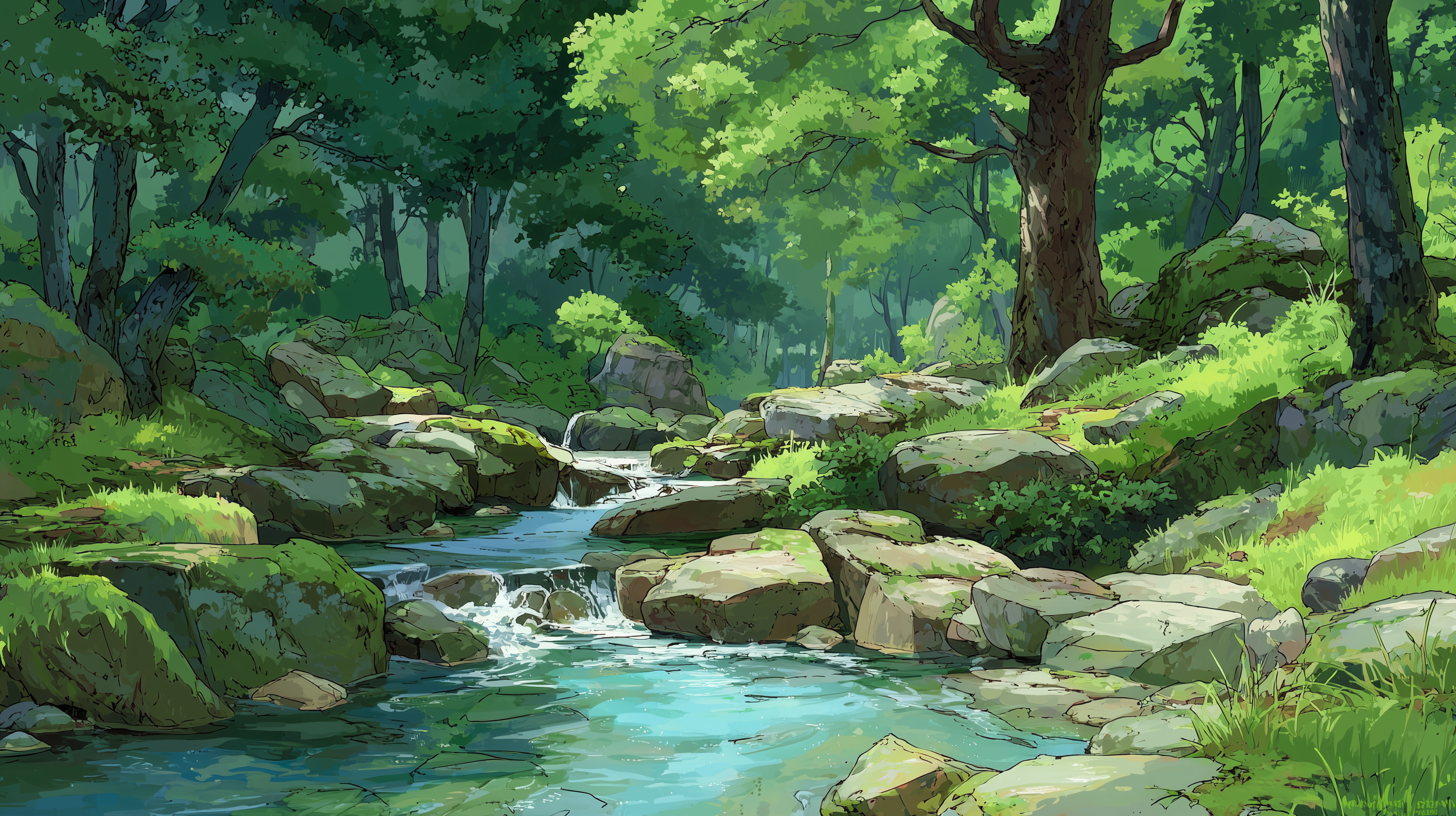 fond d'écran Ruisseau 3840 x 1080 téléchargement gratuit