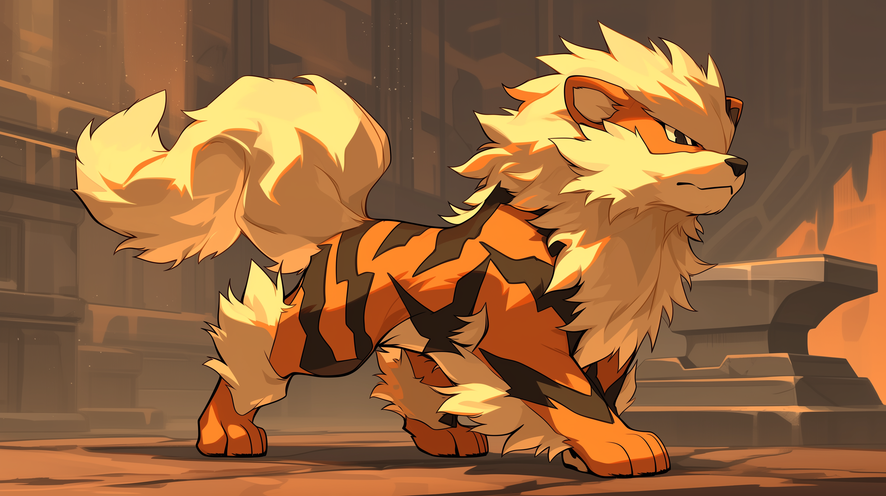 fond d'écran Arcanine 16:9 4k téléchargement gratuit