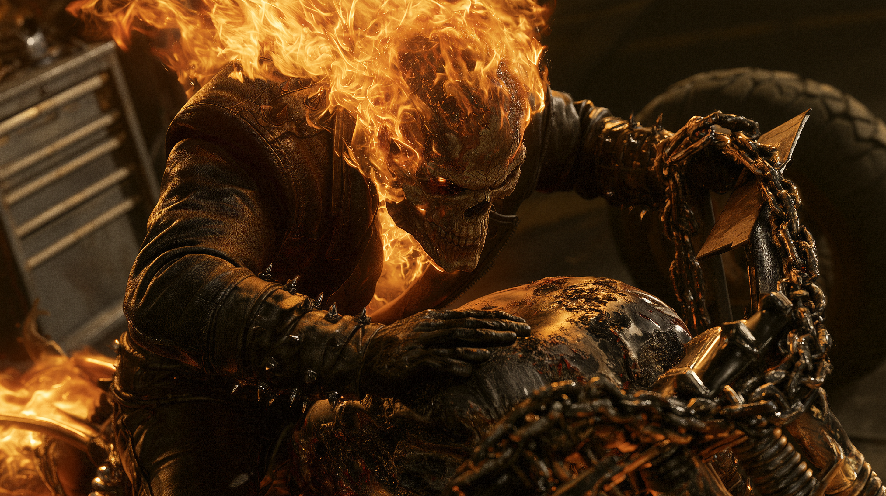 fond d'écran Ghost Rider 3840 x 1080 téléchargement gratuit